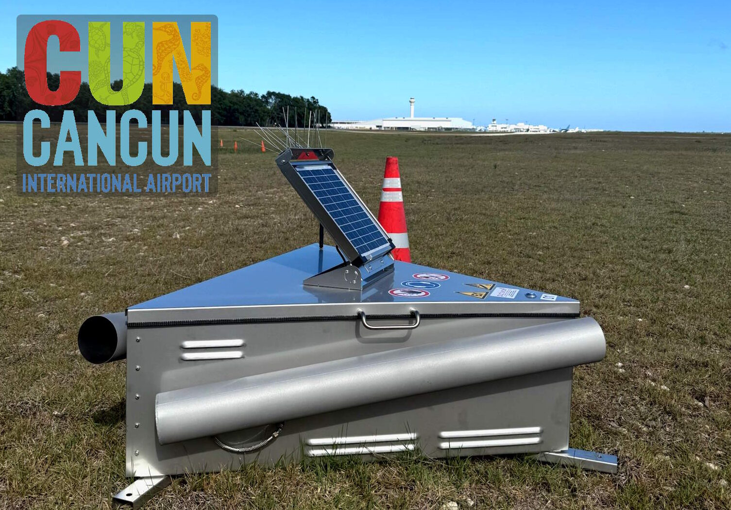 Successful set up at Cancun Airport for their new Purivox bird deterrent radio remote controlled gas cannons